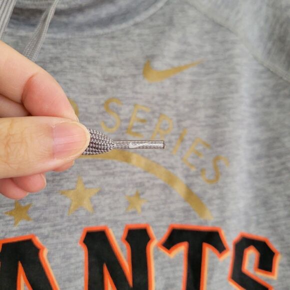 Nike Therma Fit Giants World Series Champions Heather Gray Hoodie Sweatshirt Med - Picture 7 of 16